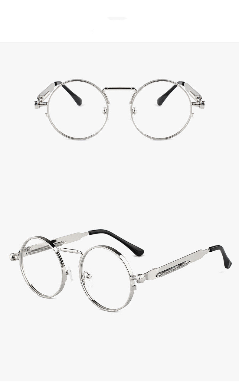 Steampunk Sunglasses Metal Frame PC Lens UV Protection for Men and Women Fashion Eyewear Unisex Lightweight Retro Style