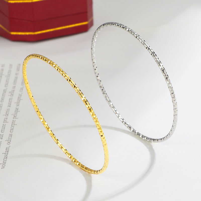 Womens Titanium Steel Bracelet Starry Sky Design Fashion Bangle Elegant Jewelry Star Design Bracelet Gift Chic