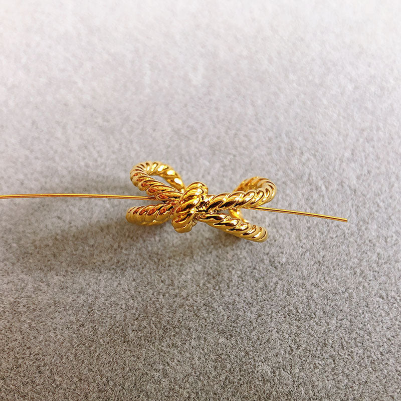 Knot Ring Adjustable Opening Gold Plated Copper Ring For Women Girls Ladies Fashion Jewelry Statement Piece Style