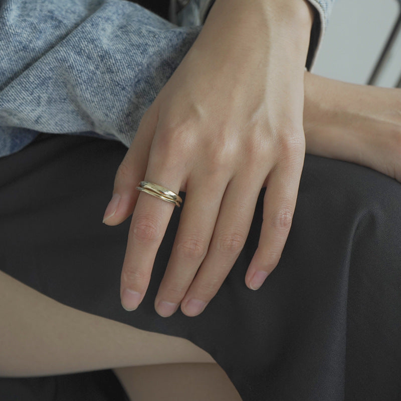 Adjustable Geometric Ring for Women and Girls Simple Korean Knuckle Ring All-match Copper Open Ring Travel Souvenir Fashion Jewelry Gift