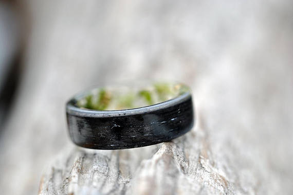 Handmade Wood Resin Rings with Real Dried Flowers for Men and Women Fashion Jewelry Elegant Design Modern Edge