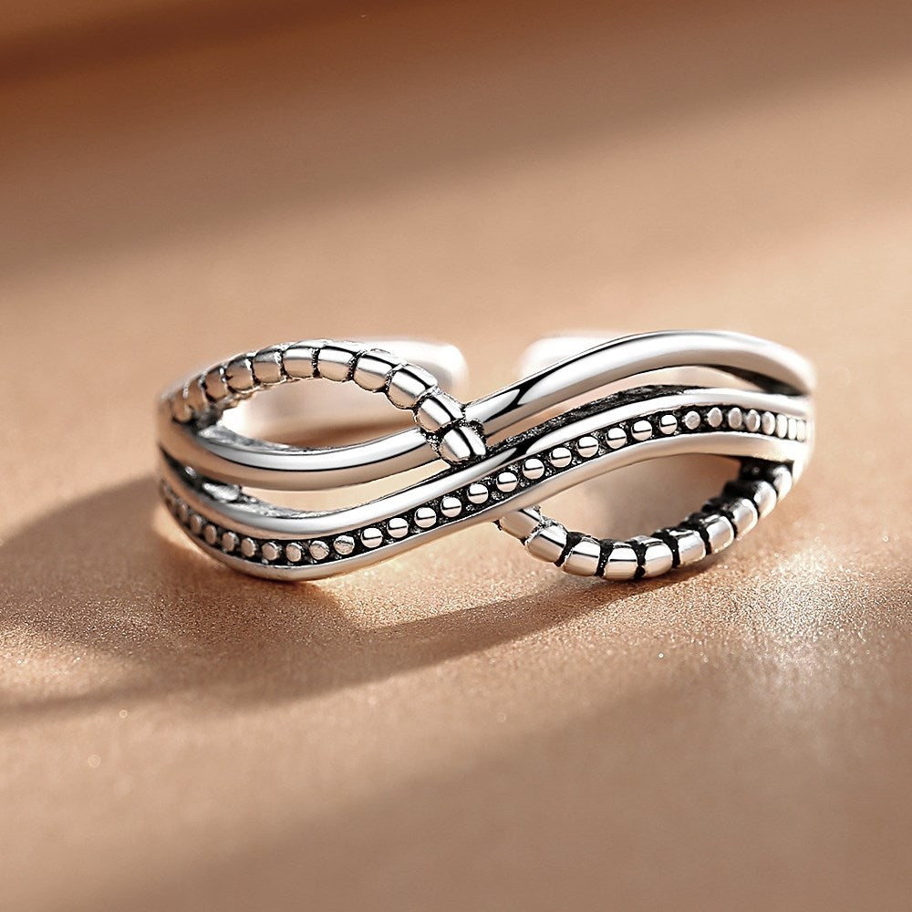 Womens Vintage Thai Silver Adjustable Ring Electroplated Finish Fashion Jewelry Elegant Vintage Style Statement