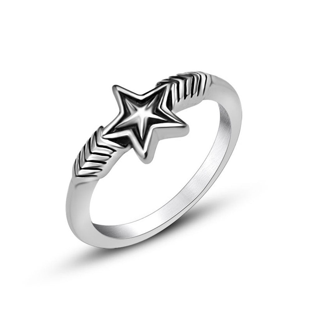 Personalized Fashion Star Female Ring Simple Men's Accessories Retro