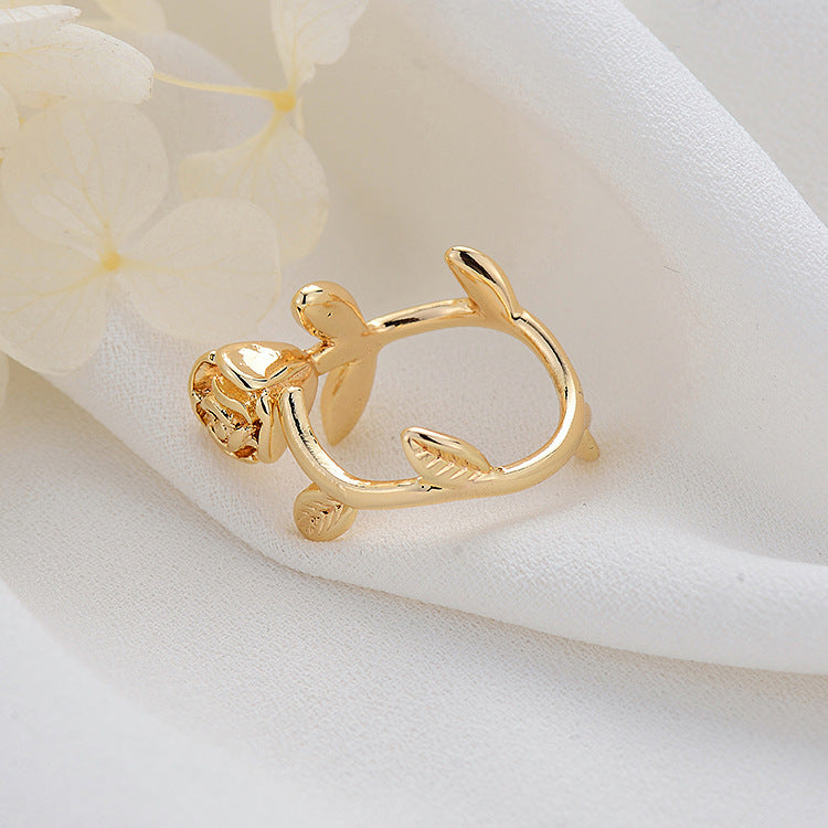 Personalized Rose Flower Braided Ring Jewelry For Women