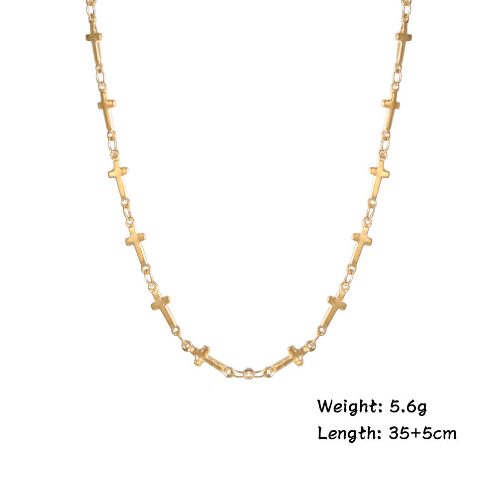 Stainless Steel Cross Necklace Geometric Pendant For Men And Women Fashion Jewelry Gift For Everyday Wear Gift