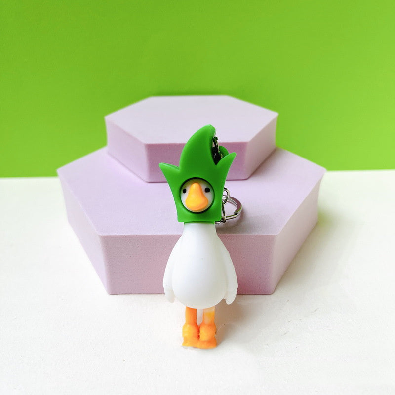 Cartoon Goose Keychain Bag Pendant Eco Friendly Soft Rubber Modern Art Novelty Toy Accessory For Style For You