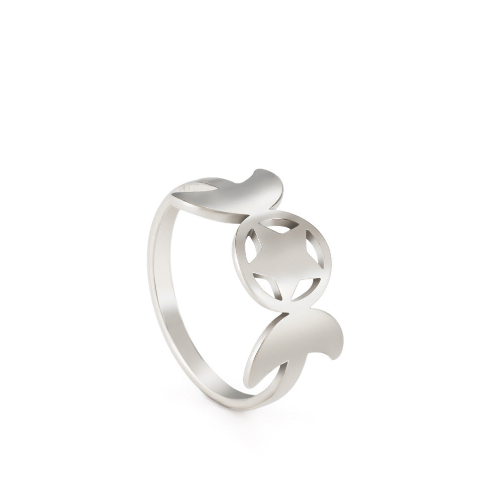 Geometric Stainless Steel Ring For Women European Design