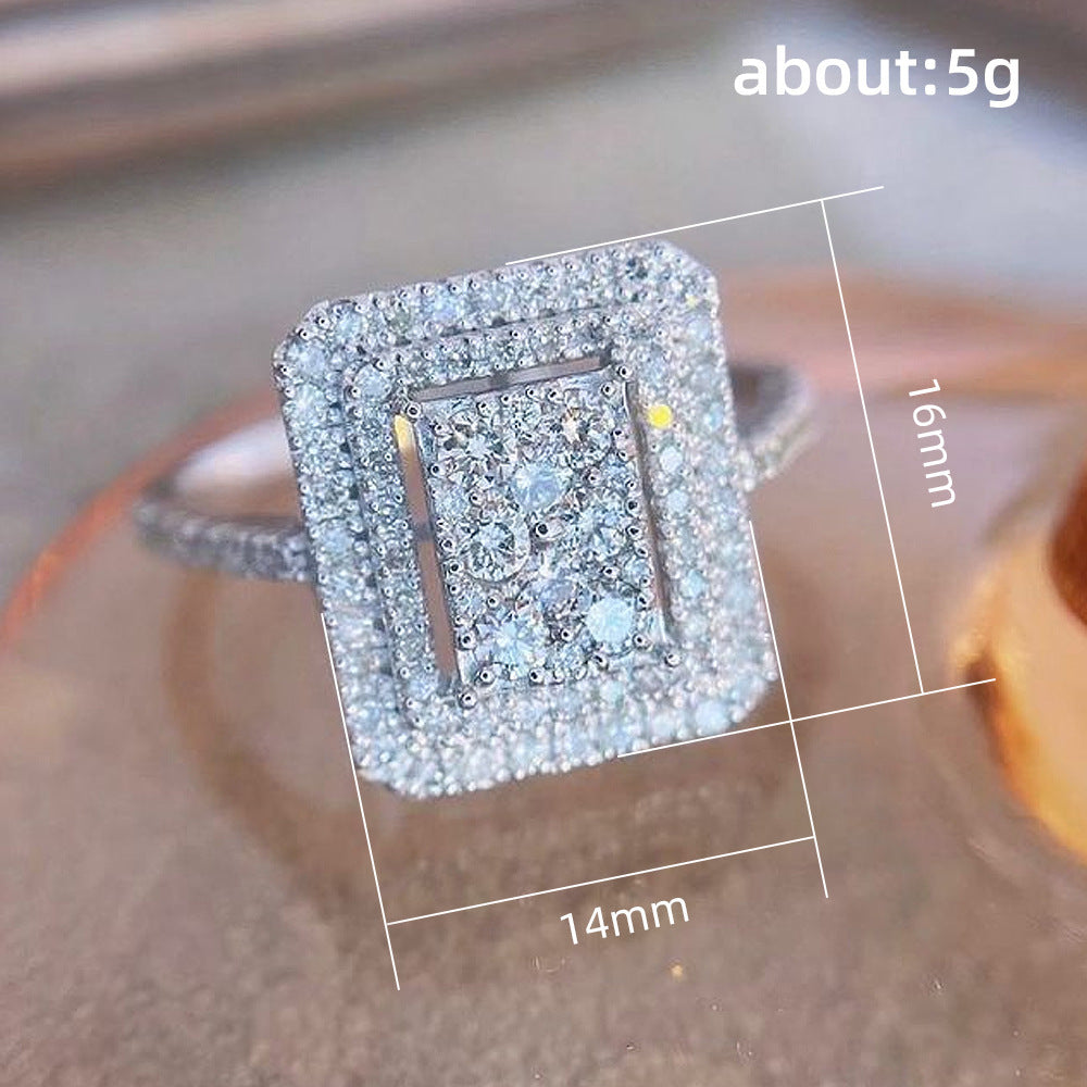 Womens Elegant Copper Diamond Micro Set Ring With Zircon Sizes 6 7 8 9 10 Elegant Copper Zircon Finish For Day