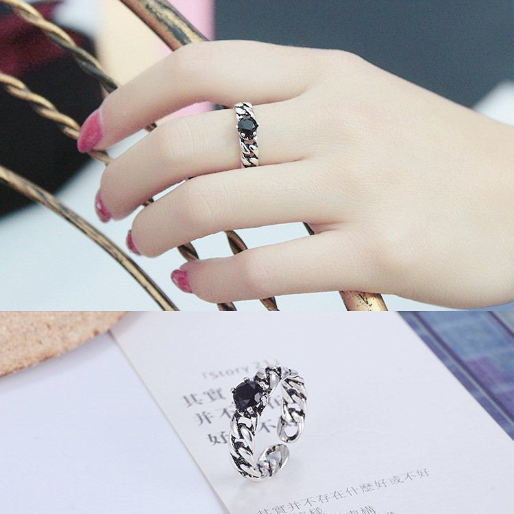 Womens Copper Ring With Zircon Inlay Korean Fashion Retro Cow Pattern Ring For Women Girls Elegant Everyday Accessory