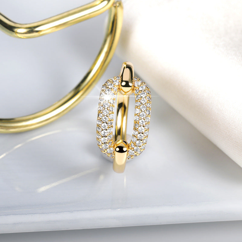 Geometric Arc Open Ring in Copper Adjustable Fashion Jewelry Korean Style Elegant Modern Statement for Daily Wear