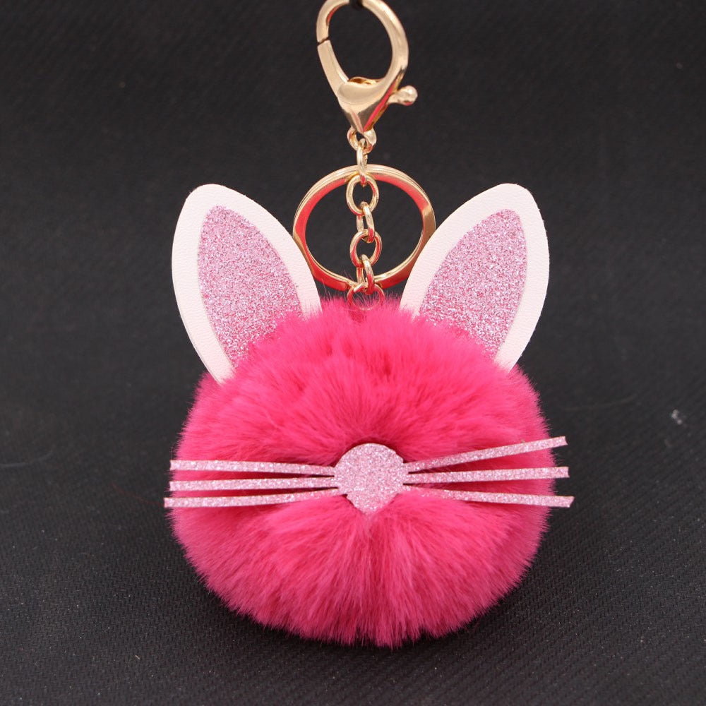 Plush Kitten Keychain Cute Cat Pendant Alloy Key Ring Women Adorable Bag Charm Accessory Trendy Gift Ideas Cat
