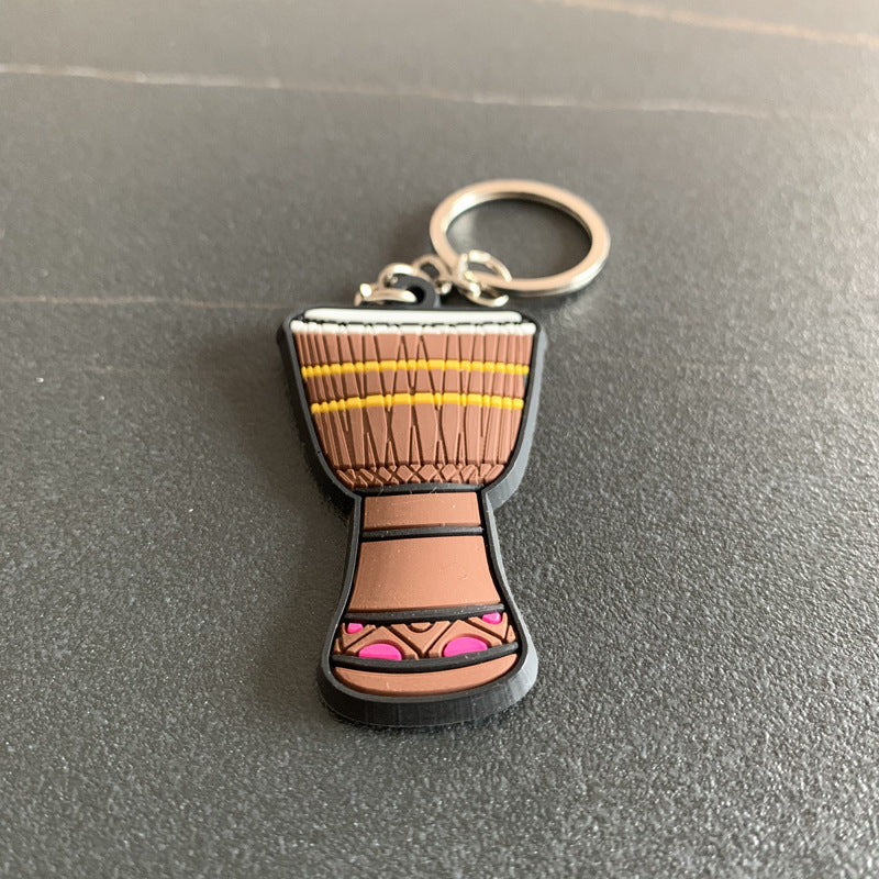 Musical Instrument Keychain Resin Miniature Replica Pendant Ukulele Guitar Violin Colorful Zither Lute Ukulele