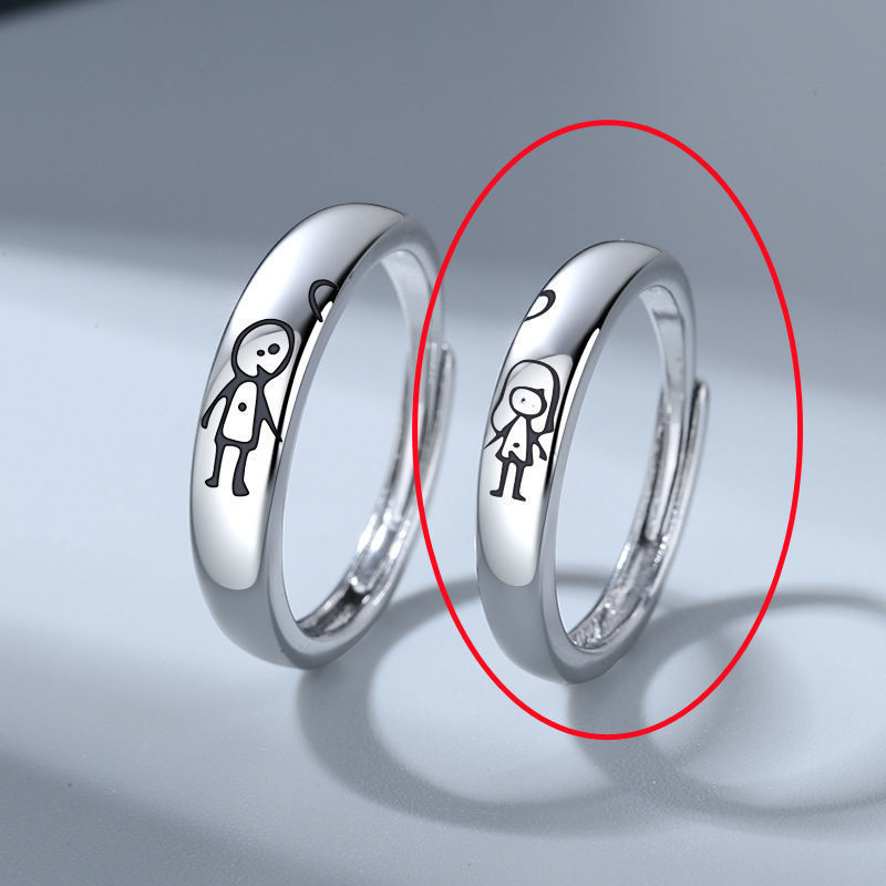 Geometric Alloy Couple Rings His And Hers Electroplated Literary Art Design Promise Wedding Bands For Weddings