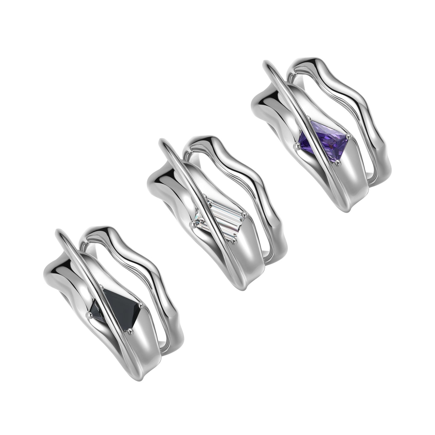 Unisex Couple Ring Melted Metal Gradation Geometric Alloy Silver Plated Gold Plated Modern Jewelry For Couples