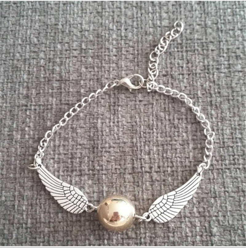 Unisex Angel Wings Pearl Bracelet With Rainbow Accents And Silver Or Copper Chain Yellow Beads European Jewelry