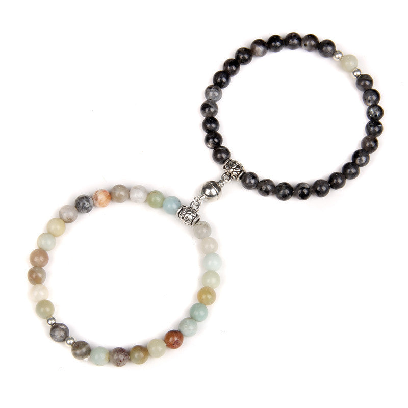 Couple Magnetic Bracelets Set Geometric Ethnic Retro Style For Anniversary Gift For Couples Keepsake Travel Go