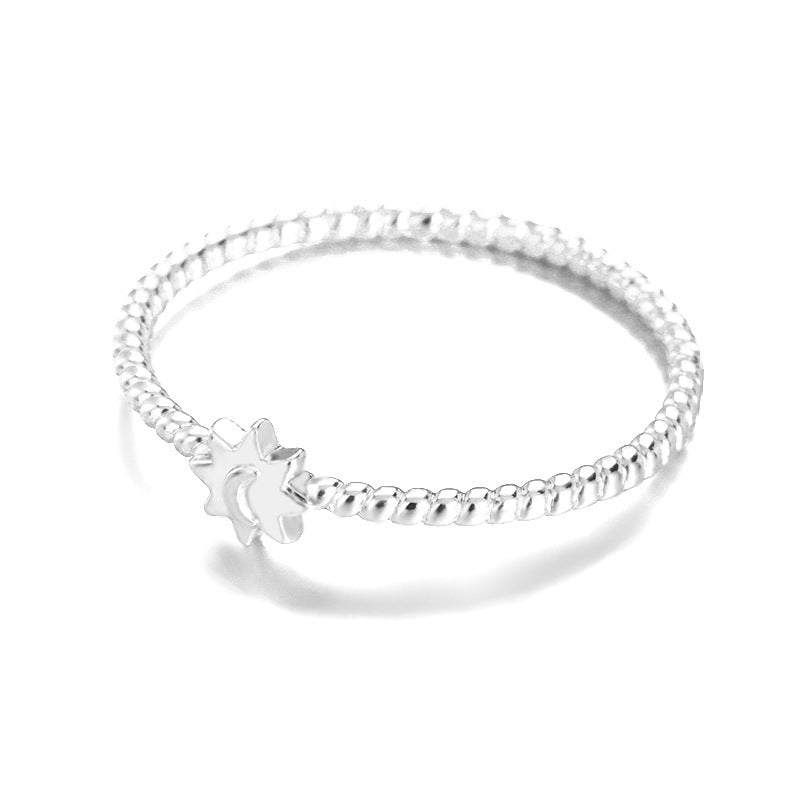 Moon Ring Adjustable Copper Electroplated Open Ring Individually Packed Birthday Gift For Her Elegant And Chic