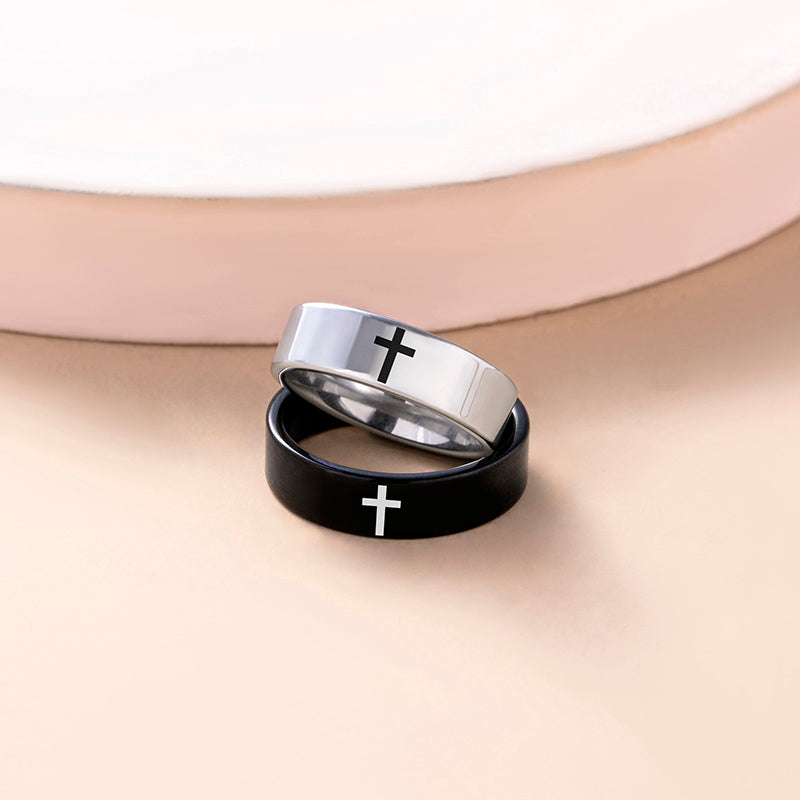 Couples Stainless Steel Cross Ring Set Religious Trendy Promise Engagement Gift For Men And Women Lovers Today