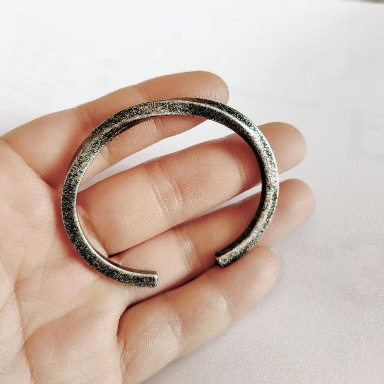 Men Copper Silver Plated Bracelet Twist Bamboo Knotted