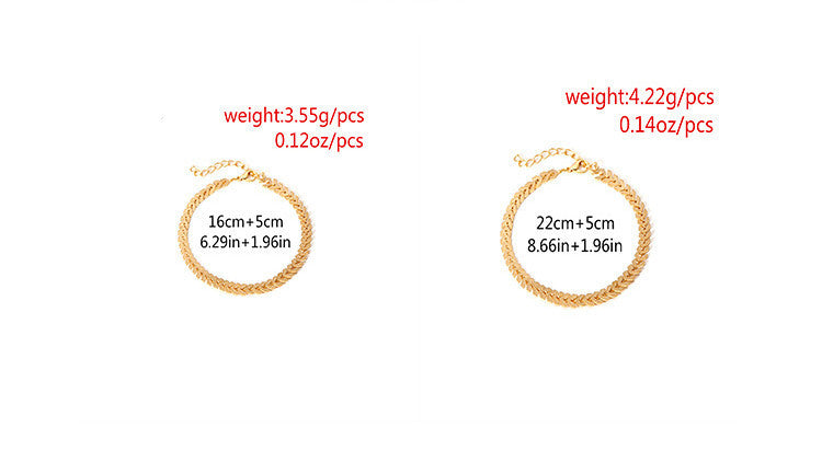 Womens Geometric Metal Bracelet And Anklet Set Simple Elegant Jewelry For Women Versatile Trendy Accessory Collection