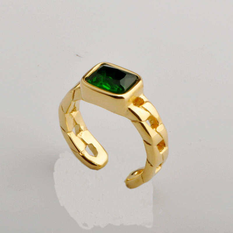 Women's Fashion Ring Personality Black Square Titanium Steel Ring for Her Statement Jewelry Band Ring Gift Idea Thickness 5mm Width 8mm