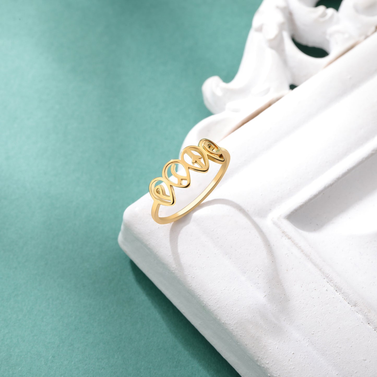 Unisex Titanium Steel Open Mouth Ring Planet Earth Water Fire Inspired Jewelry Band Ring For Men Daily Wear Style