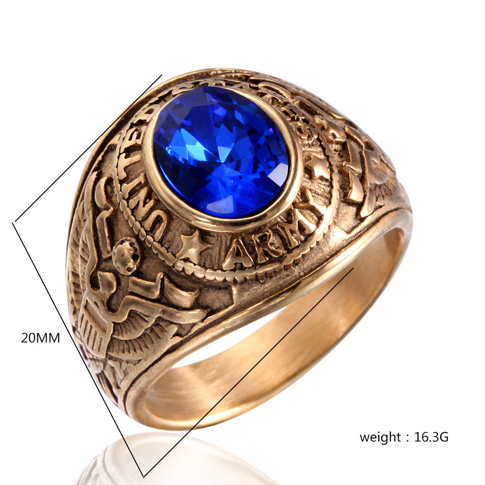 Personality Titanium Steel Army Ring for Men Handcrafted Geometric Style Durable Band Modern Masculine Ring US