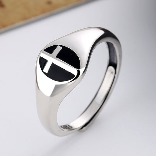 Sterling Silver Cross Ring Polished For Festivals Punk Hip Hop Style Index Finger Individually Packed Customizable
