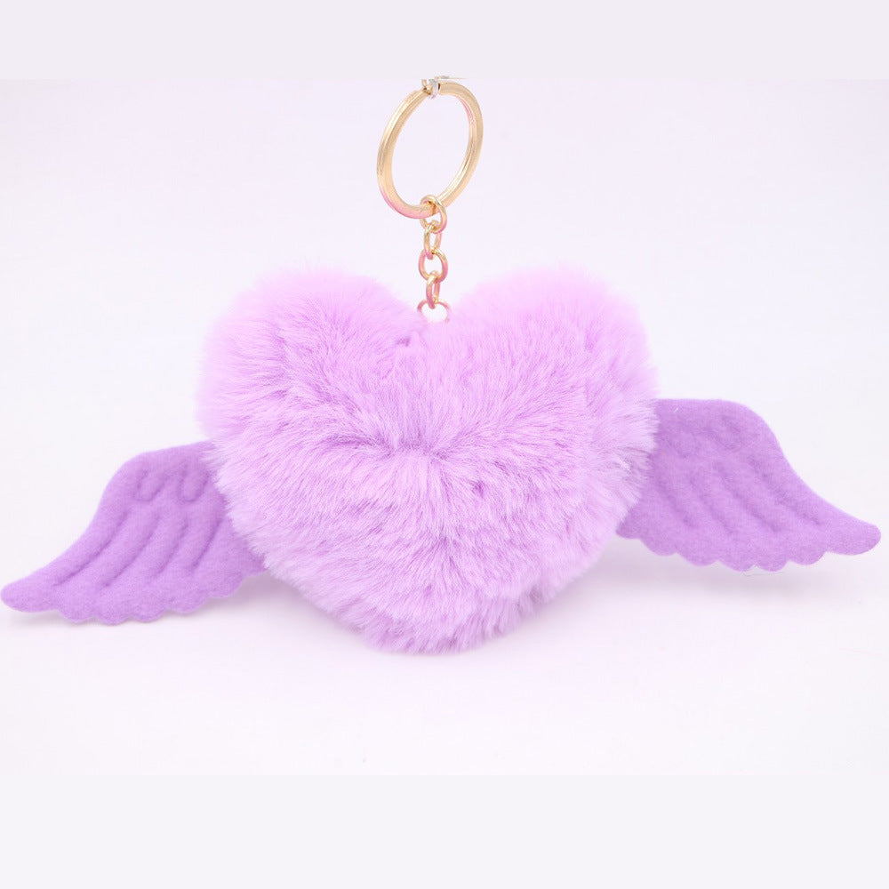 Plush Heart Keychain Heart Pendant Bag Charm Gift For Women