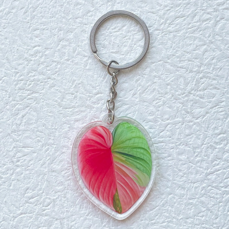 Leaf Keychain Acrylic Key Pendant Exquisite Flat Lightweight And Durable Design 6 Cm Length Ideal Key Accessory
