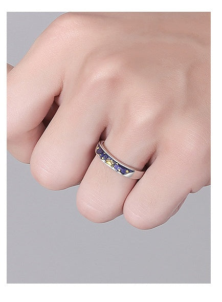 Couple Rings Rings Matching Sun And Moon Geometric Rings Electroplated Anniversary Rings Birthday Matching Sun