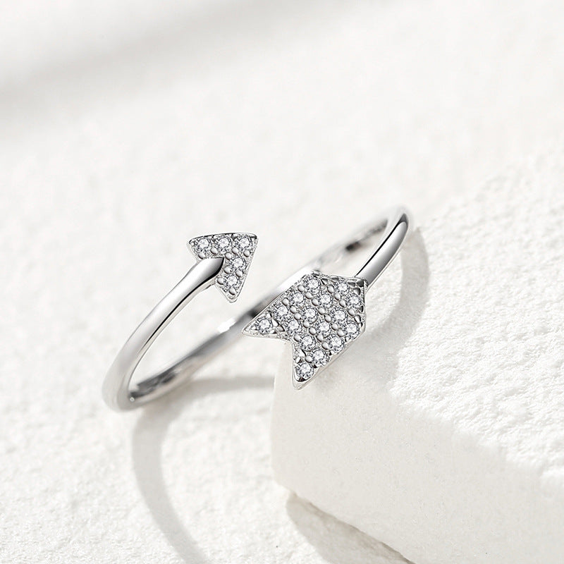 Womens Fashion Simple Index Finger Ring Silver Flower