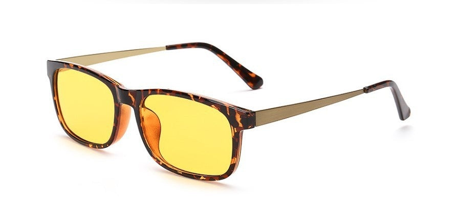 Anti Blue Light Glasses Retro Box Computer Eyewear Full Rim Frame Resin Lens Black Plastic Metal Durable Build