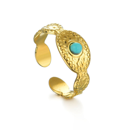 Stainless Steel Ring With Irregular Texture And Geometric Design Durable Modern Statement Jewelry For Unisex Ring