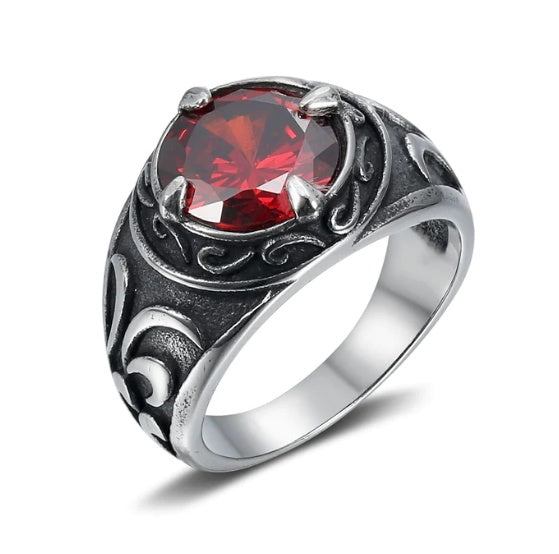 Handcrafted Stainless Steel Celtic Signet Ring With Central Stone Mens Jewelry Gift For Men For Daily Wear Now