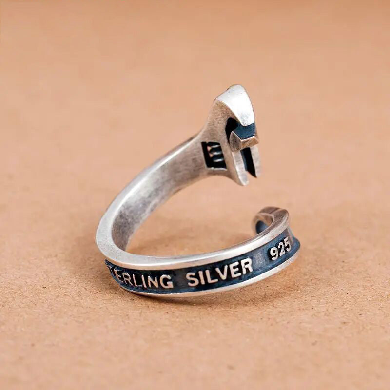 Womens Adjustable Wrench Ring Electroplated Alloy Retro Fashion Statement Silver European American Women Rings