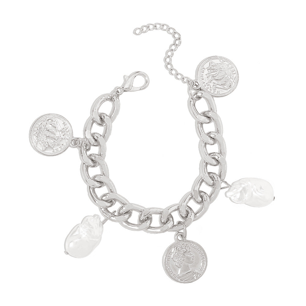 Geometric Alloy Resin Bracelet European Design Exaggerated Jewelry Style For Women And Girls Elegant Accessory