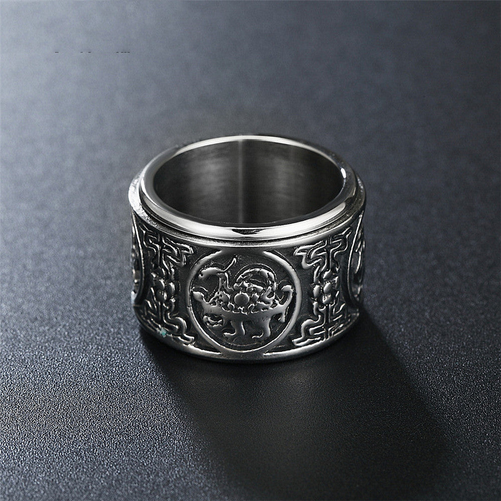 Mens Stainless Steel Ring Retro Band Gift For Him Gold Tone Jewelry For Everyday Wear Sizes 7 8 9 10 11 12 13