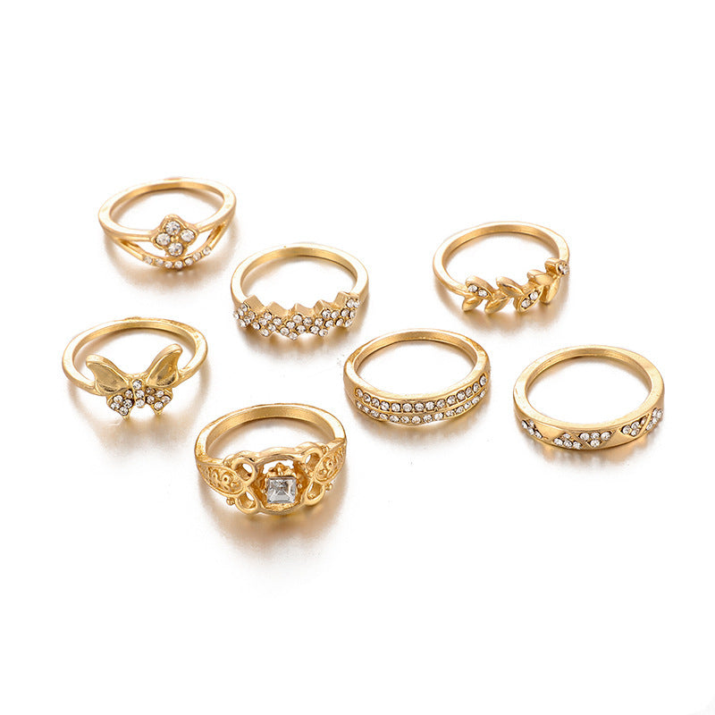 Unisex Alloy Ring Set Gold Tone Jewelry Fashion For Everyday Wear Trendy Rings Women Men Unisex For Daily Wear