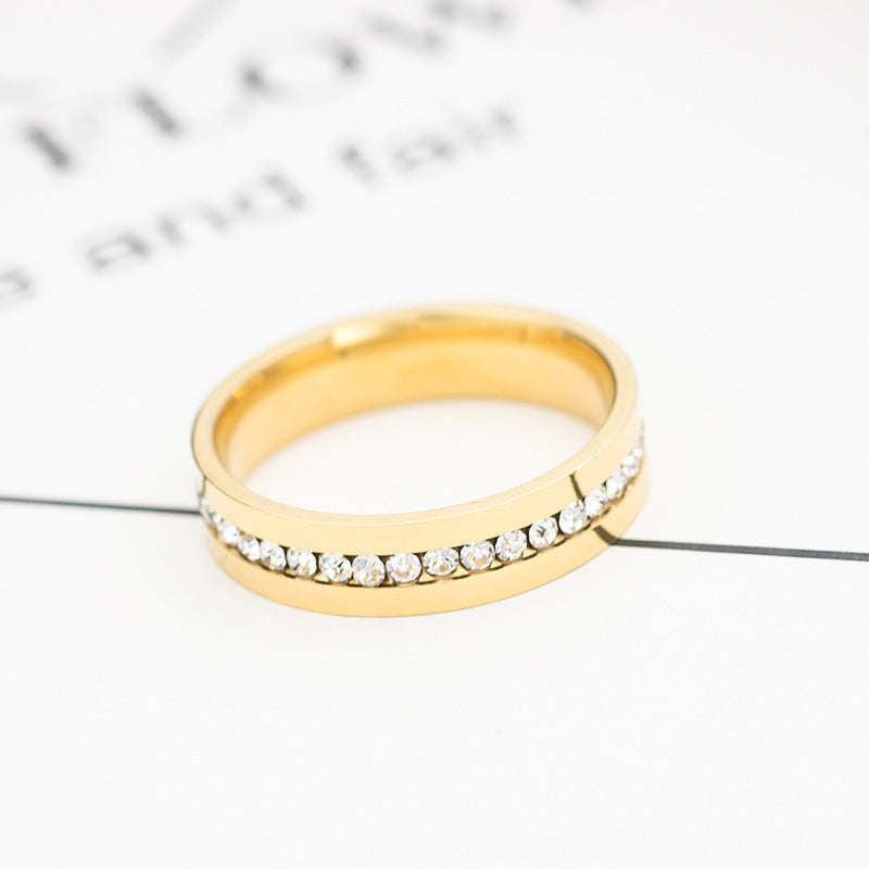 Titanium Steel Ring Inlaid Diamond Geometric Design Wedding Ring For Men And Women Silver Durable Everyday Wear Gift