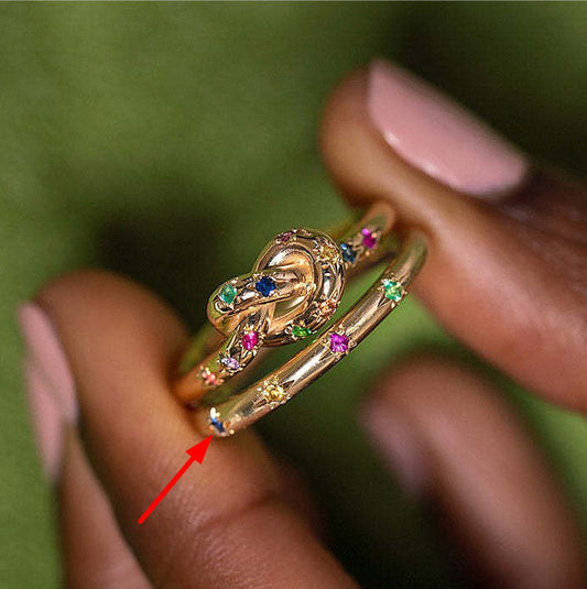 Copper Plated Gold Ring With Zircon Geometric Retro Style Size 6 7 8 Elegant Sparkle For Daily Wear Great Look