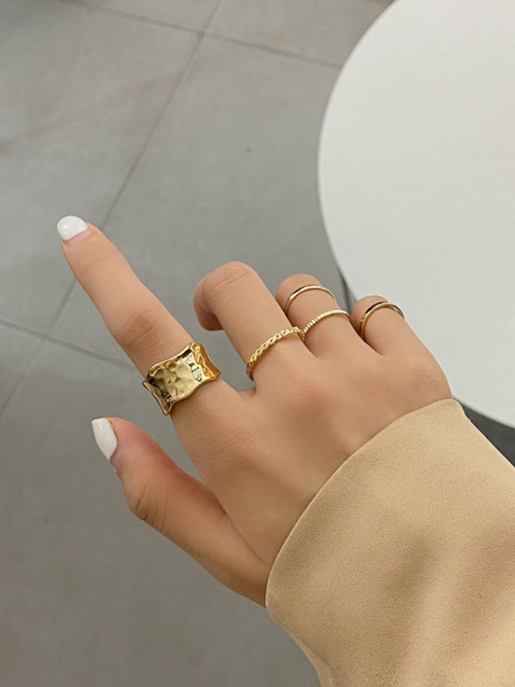 Womens Knuckle Ring Set Silver and Gold Plated Stackable Midi Rings 7 Piece Fashion Alloy Jewelry for Everyday Style