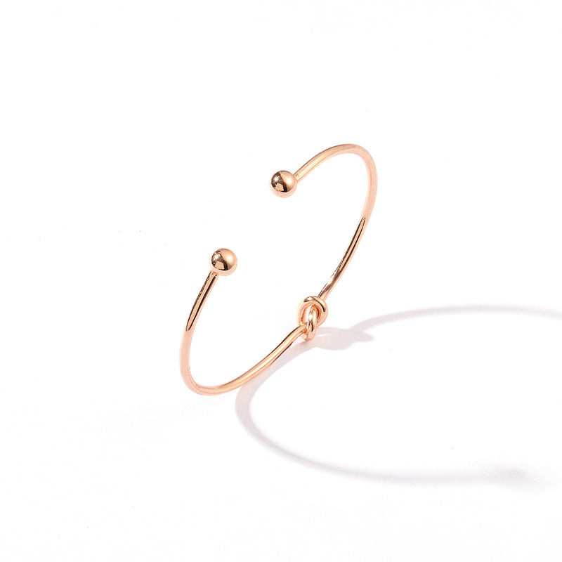 Womens Rhinestone Bracelet Set Four Piece Knotted Alloy Electroplated Diamond Bangle Individually Packed Style