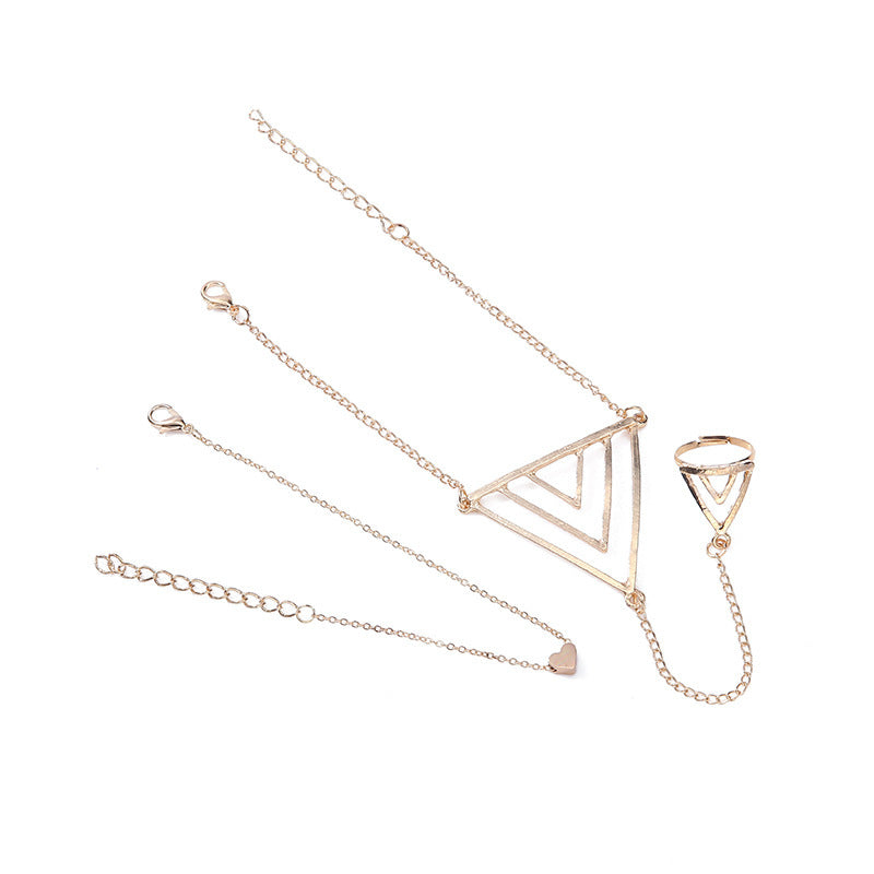 Womens Multilayer Geometric Alloy Bracelet Electroplated European Fashion Jewelry Individually Packed Bracelet