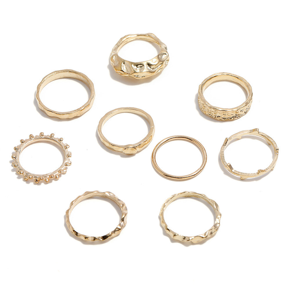 Alloy Hip Hop Ring Set Trendy Fashion Rings for Everyday Wear and Special Occasions Durable Bold Statement Collection
