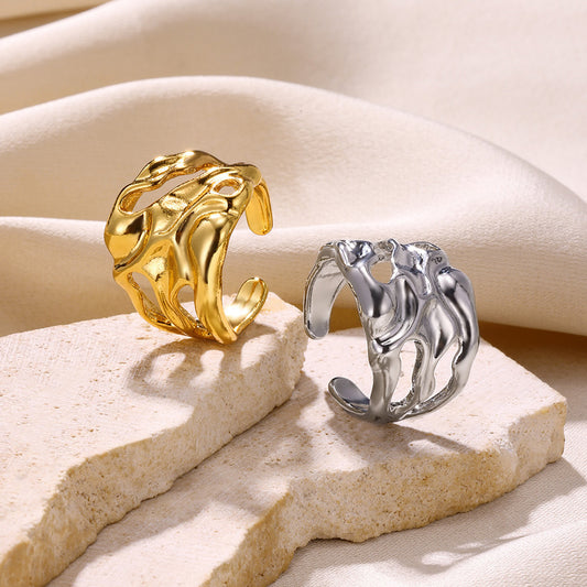 Unisex Lava Ring Electroplated Alloy Gold Silver Jewelry