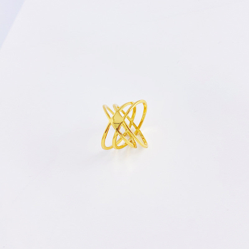 Simple Index Finger Ring European Geometry Ring Personalized Copper Ring Electroplating Ring Fashion Jewelry Ring Minimalist Ring Design Sense Ring