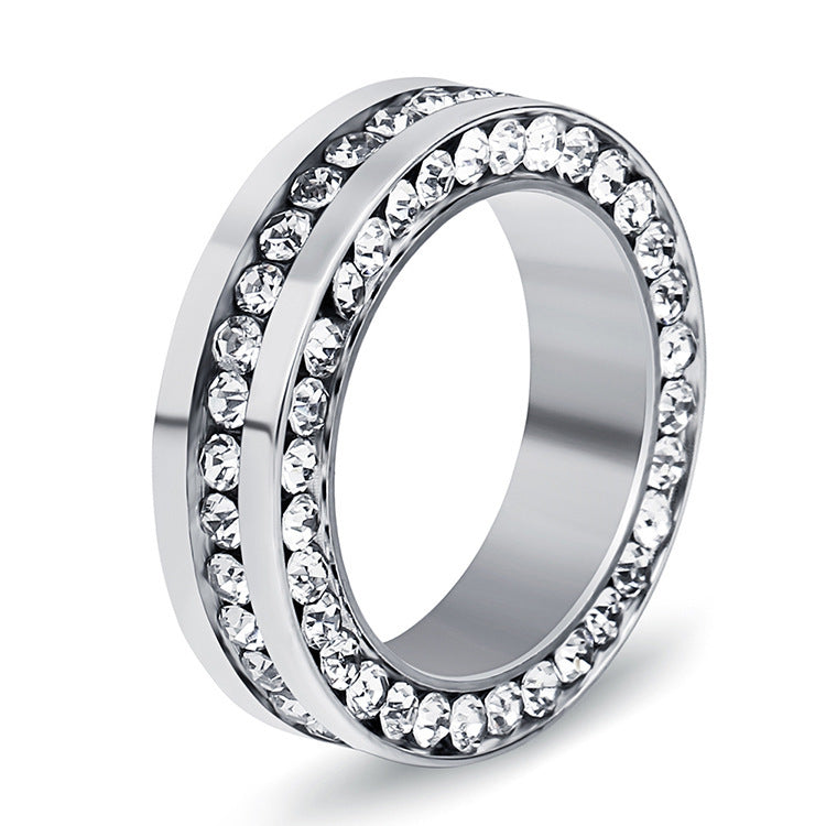 Womens Diamond Ring Stainless Steel Gold Plated Gemstone Elegant Durable Accessory For Everyday Wear And Style