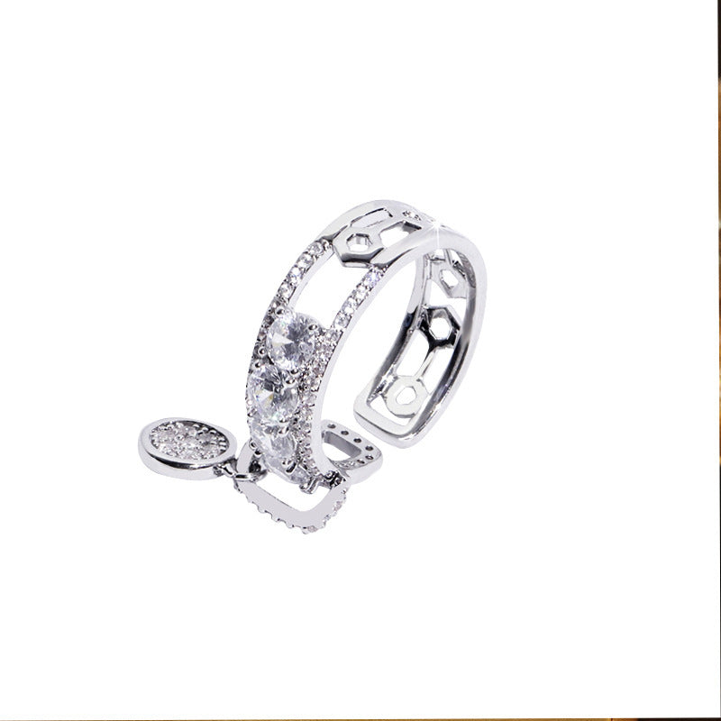Simple And Versatile Ring Design For Women Metal Fashion Jewelry Water Droplets Electroplated For Wedding Gift