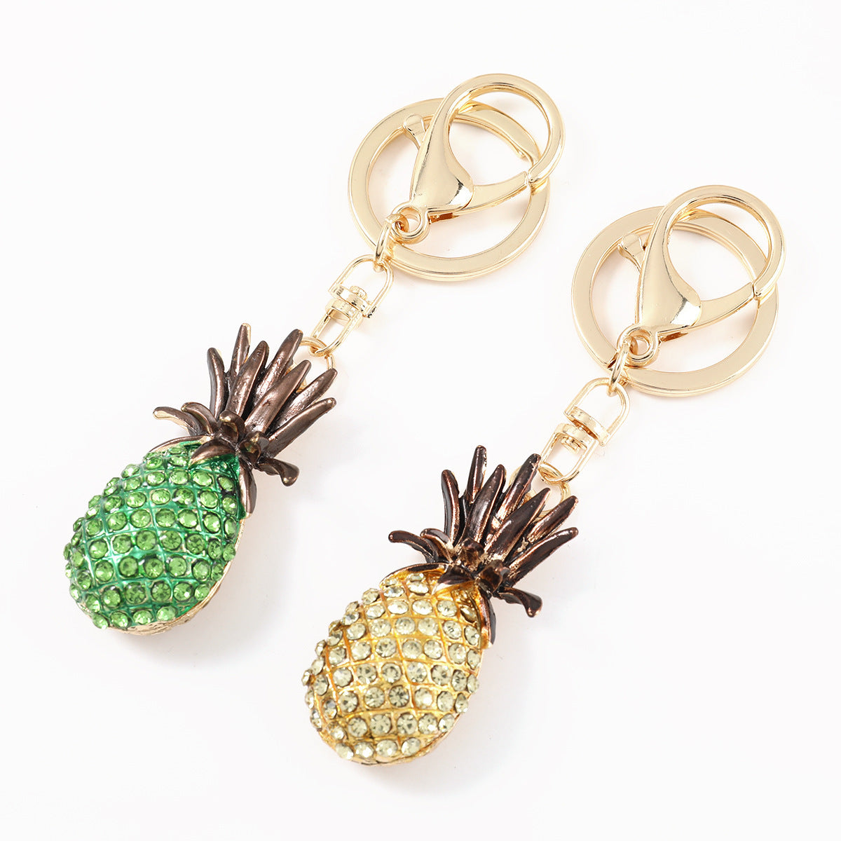 Pineapple Keychain Diamond Accents Stylish Alloy Pendant Keys Bags And More Durable Metal Construction Perfect